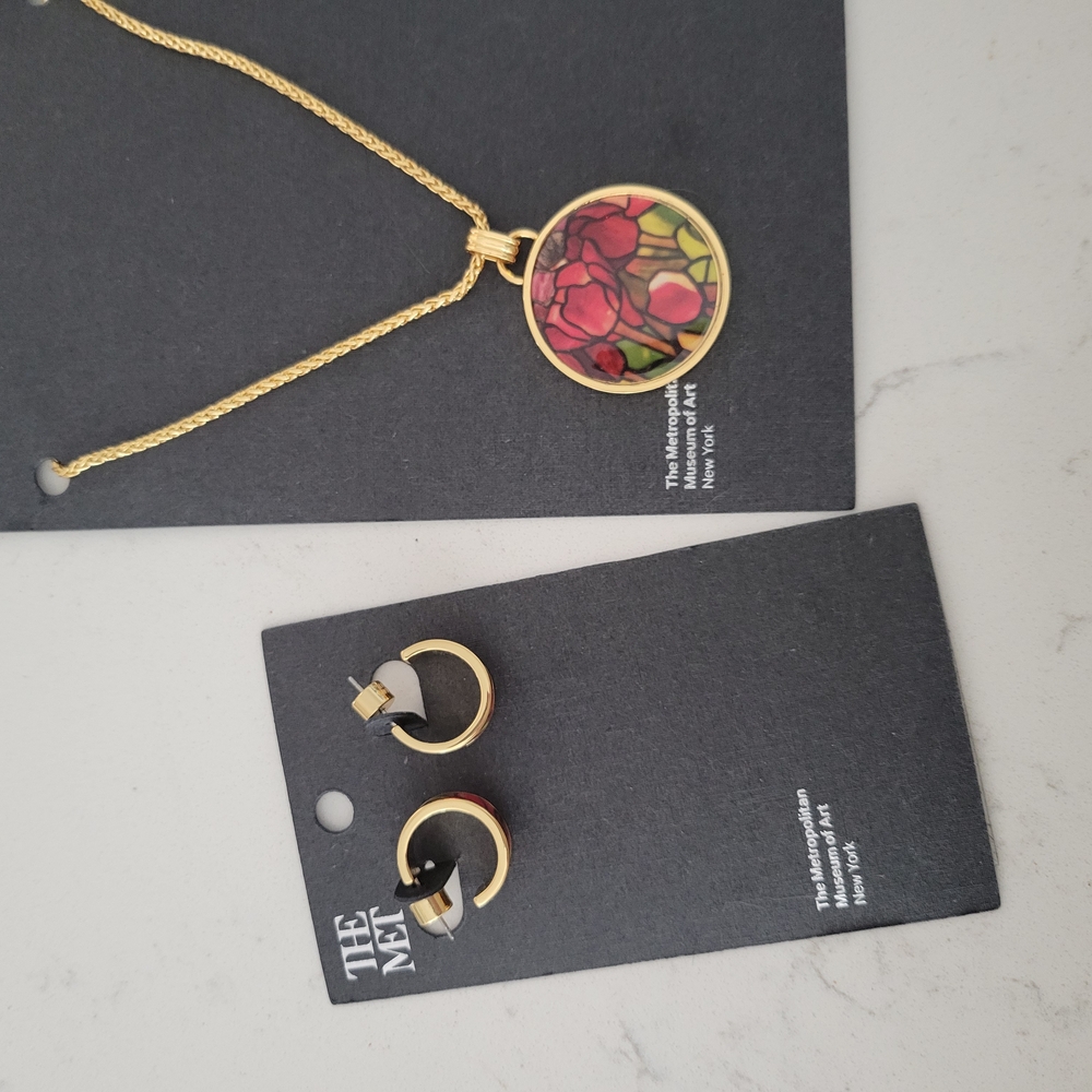 Gold and Red Floral Pendant Necklace From The MET